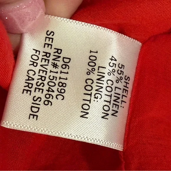 Retro Rockabilly Floral Linen Cotton Blend Dress w Pockets Size Large red blue - Picture 8 of 16